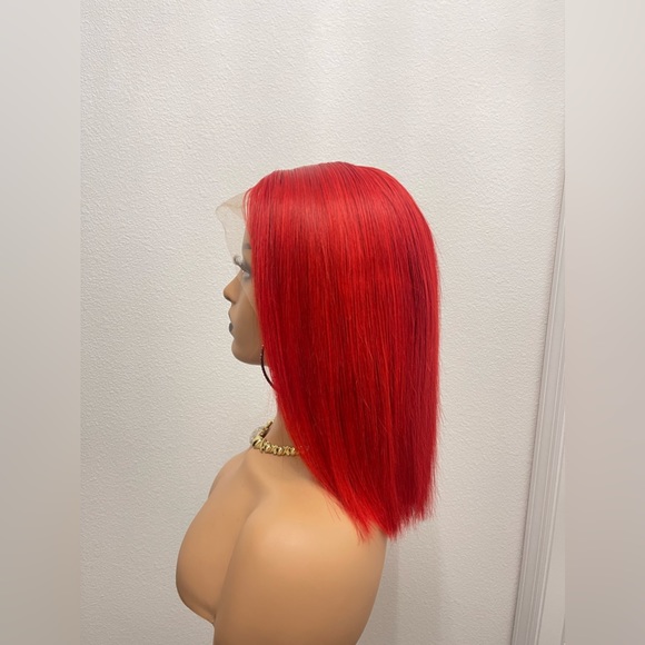 New! 12” Middle T Part, Straight Human Hair Bob Wig - Picture 3 of 11